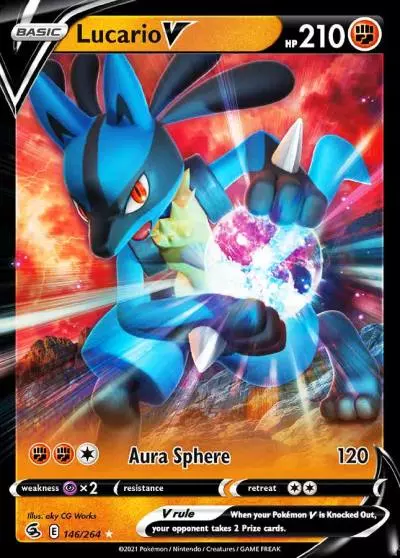 Lucario V 146/264 Fusion Strike Pokemon card