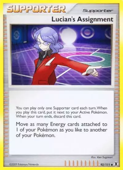 Lucian's Assignment 92/111 Rising Rivals Pokemon card