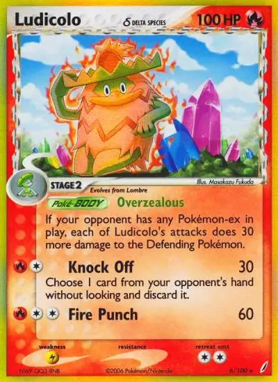 Ludicolo δ 6/100 Crystal Guardians Pokemon card