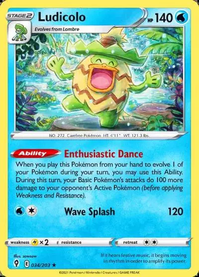 Ludicolo 34/203 Evolving Skies Pokemon card