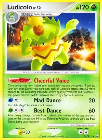 Ludicolo 34/127 Platinum Pokemon card