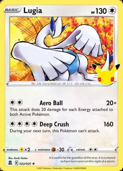 Lugia 22/25 Celebrations Pokemon card