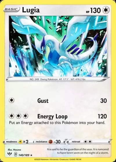 Lugia 140/189 Darkness Ablaze Pokemon card