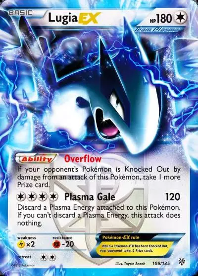 Lugia-EX 108/135 Plasma Storm Pokemon card