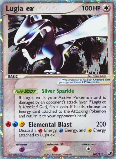 Lugia ex 105/115 Unseen Forces Pokemon card