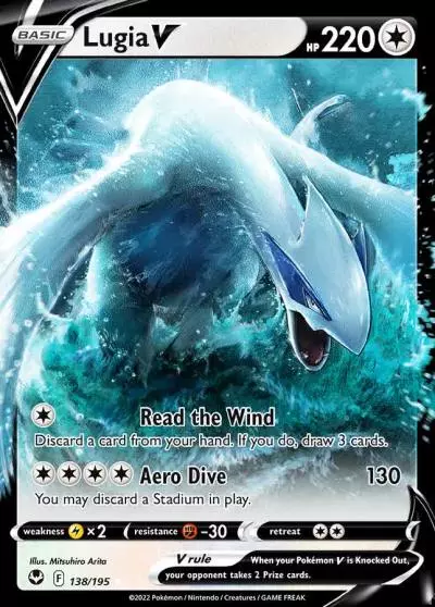 Lugia V 138/195 Silver Tempest Pokemon card