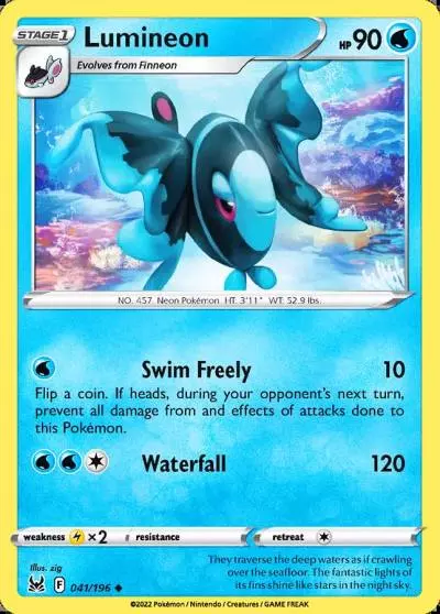 Lumineon 41/196 Lost Origin Pokemon card