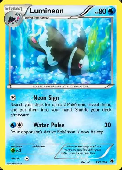 Lumineon 19/119 Phantom Forces Pokemon card