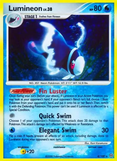 Lumineon 4/100 Stormfront Pokemon card