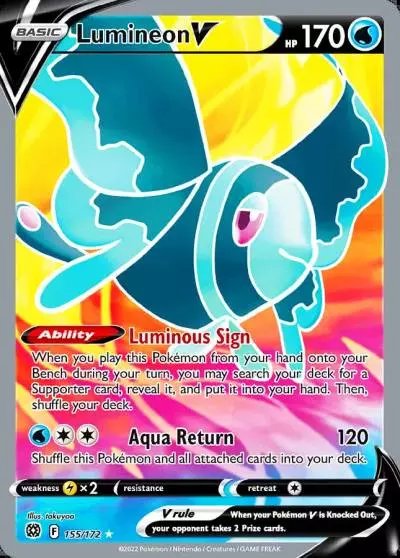 Lumineon V 155/172 Brilliant Stars Pokemon card
