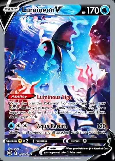 Lumineon V 156/172 Brilliant Stars Pokemon card