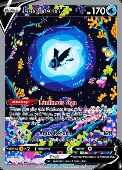 Lumineon V GG39/70 Crown Zenith Galarian Gallery Pokemon card