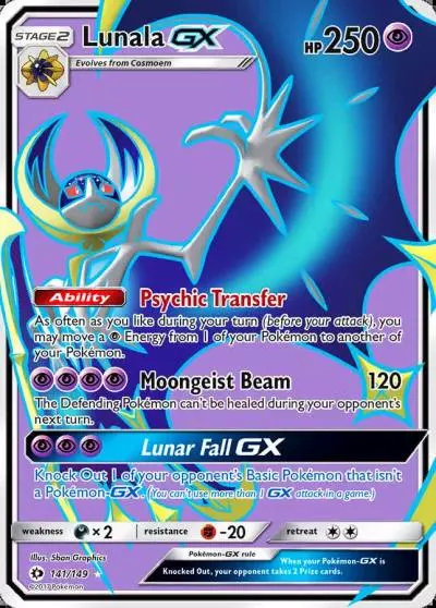 Lunala-GX 141/149 Sun & Moon Pokemon card