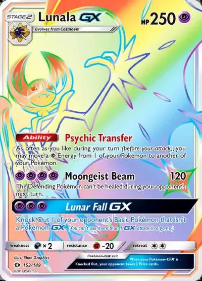 Lunala-GX 153/149 Sun & Moon Pokemon card