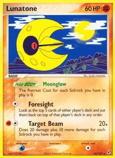 Lunatone 36/107 Deoxys Pokemon card