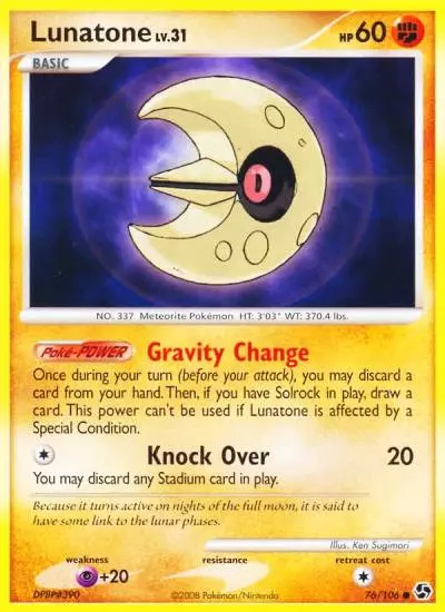 Lunatone 76/106 Great Encounters Pokemon card