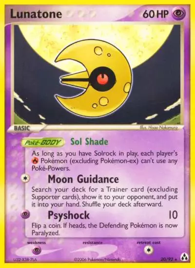 Lunatone 20/92 Legend Maker Pokemon card