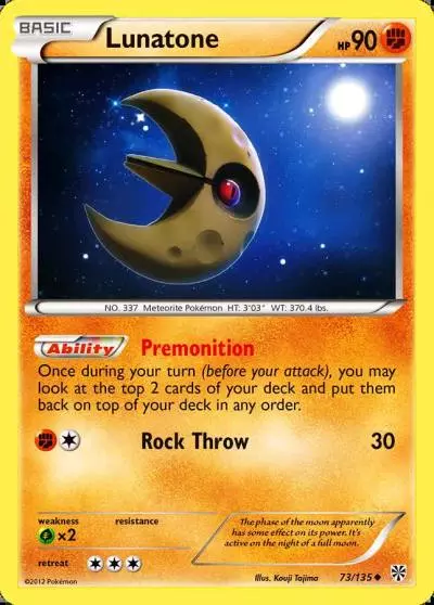 Lunatone 73/135 Plasma Storm Pokemon card