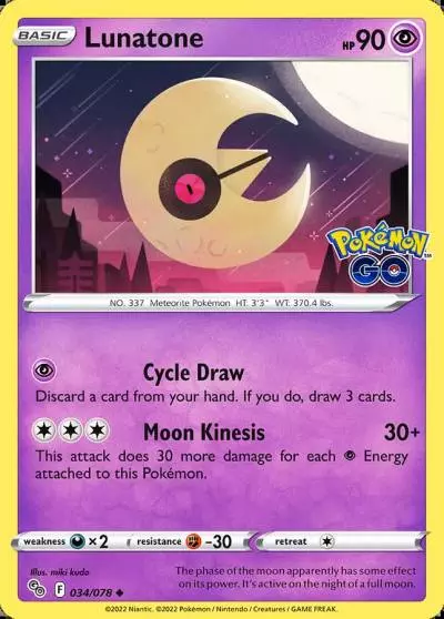 Lunatone 34/78 Pokémon GO Pokemon card