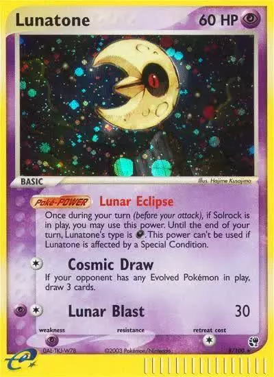 Lunatone 8/100 Sandstorm Pokemon card
