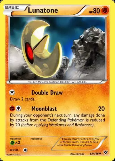 Lunatone 63/146 XY Pokemon card