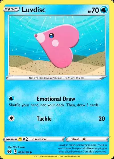Luvdisc 35/159 Crown Zenith Pokemon card