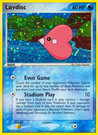 Luvdisc 7/100 Crystal Guardians Pokemon card