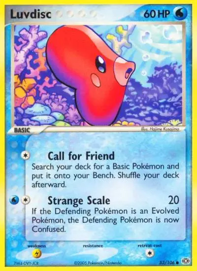 Luvdisc 53/106 Emerald Pokemon card