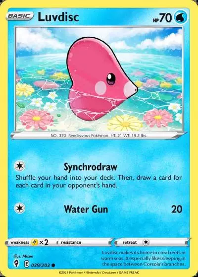 Luvdisc 39/203 Evolving Skies Pokemon card