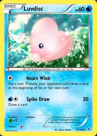 Luvdisc 27/106 Flashfire Pokemon card