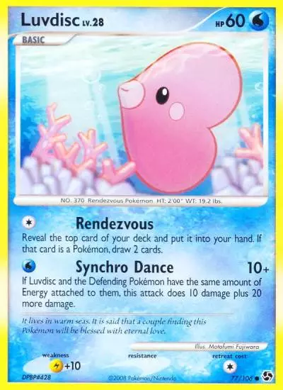 Luvdisc 77/106 Great Encounters Pokemon card