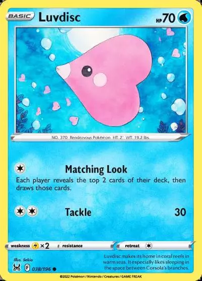 Luvdisc 38/196 Lost Origin Pokemon card