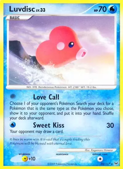 Luvdisc 35/127 Platinum Pokemon card