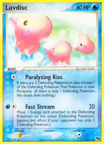 Luvdisc 14/17 POP Series 2 Pokemon card