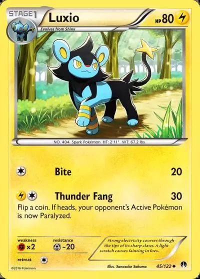 Luxio 45/122 BREAKpoint Pokemon card