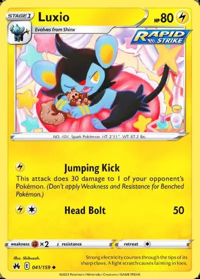 Luxio 41/159 Crown Zenith Pokemon card
