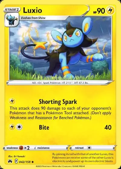 Luxio 42/159 Crown Zenith Pokemon card