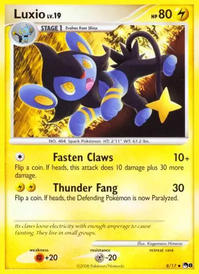 Luxio 8/17 POP Series 8 Pokemon card