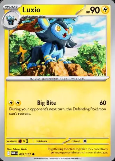 Luxio 67/167 Twilight Masquerade Pokemon card