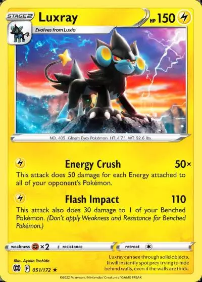Luxray 51/172 Brilliant Stars Pokemon card