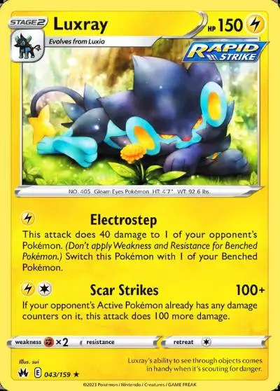 Luxray 43/159 Crown Zenith Pokemon card