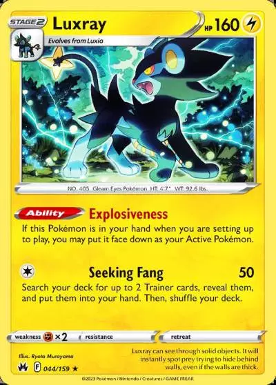Luxray 44/159 Crown Zenith Pokemon card