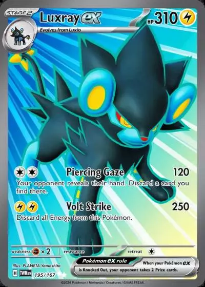 Luxray ex 195/167 Twilight Masquerade Pokemon card