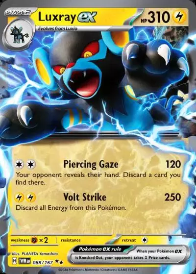 Luxray ex 68/167 Twilight Masquerade Pokemon card