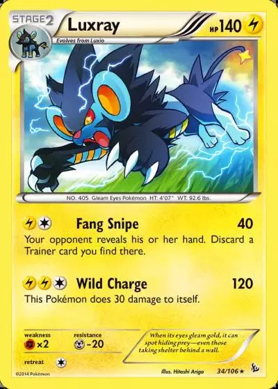 Luxray 34/106 Flashfire Pokemon card