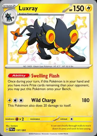 Luxray 137/91 Paldean Fates Pokemon card