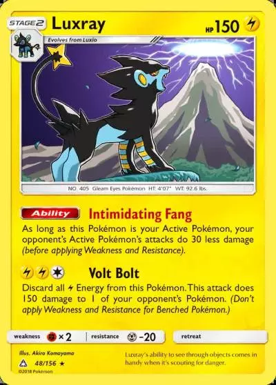 Luxray 48/156 Ultra Prism Pokemon card
