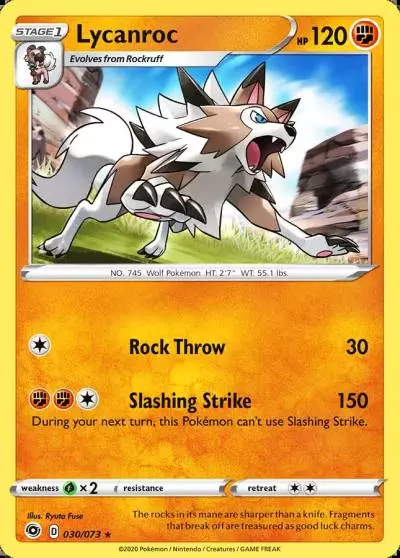 Lycanroc 30/73 Champion's Path Pokemon card
