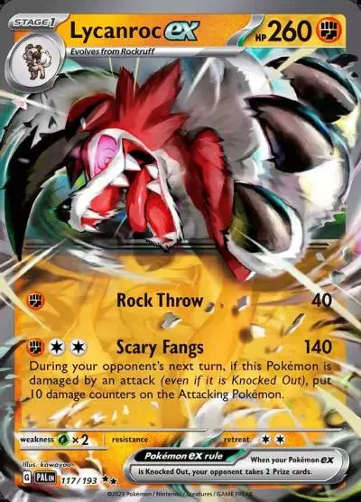 Lycanroc ex 117/193 Paldea Evolved Pokemon card