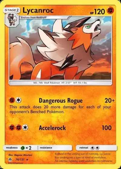Lycanroc 76/131 Forbidden Light Pokemon card